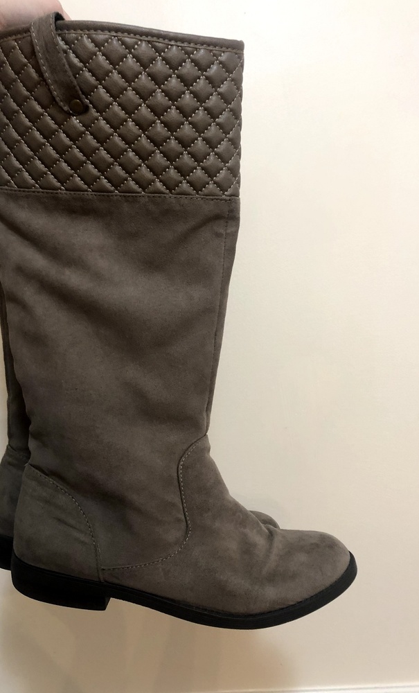 Taupe suede boots